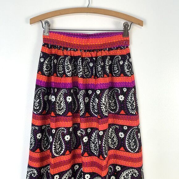 VTG Alex Colman 1960s 70s Womens XS Paisley Maxi Skirt Boho Hippy Psychedelic - Picture 3 of 9